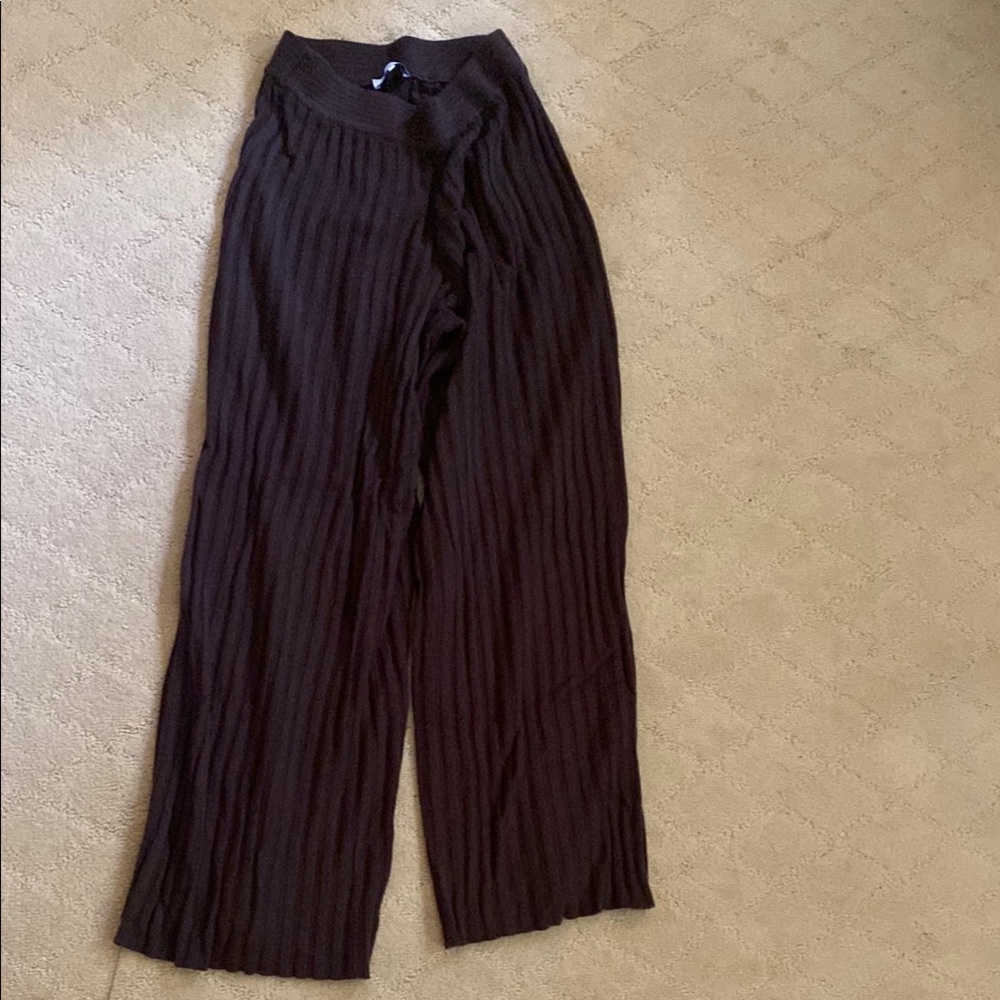 WeWoreWhat Brown Wide Leg Pants with Sophisticated Style